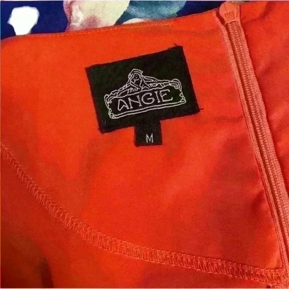 Coral/Orange Dress 🩷❤️🧡 Angie Asymmetrical Ruched Mini Dress Pink Orange - Picture 7 of 8